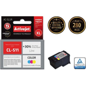 Active Jet Συμβατό Μελάνι Εκτυπωτή InkJet Canon CL-511 12ml Πολλαπλό (Color) 1τμχ