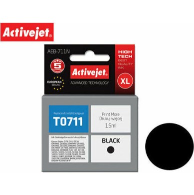Active Jet Συμβατό Μελάνι Εκτυπωτή InkJet Epson T0711/T0891 15ml Μαύρο