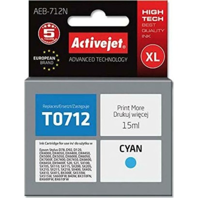 Active Jet Συμβατό Μελάνι Εκτυπωτή InkJet Epson T0712 15ml Κυανό 1τμχ
