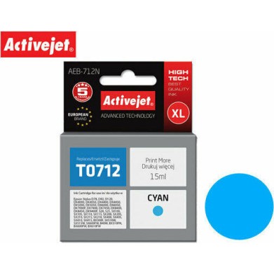 Active Jet Συμβατό Μελάνι Εκτυπωτή InkJet Epson T0712 15ml Κυανό 1τμχ