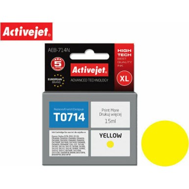 Active Jet Συμβατό Μελάνι Εκτυπωτή InkJet Epson T0714 15ml Κίτρινο 1τμχ