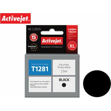 Active Jet Συμβατό Μελάνι Εκτυπωτή InkJet Epson T1281 15ml Μαύρο 1τμχ