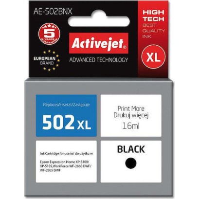 Active Jet Συμβατό Μελάνι Εκτυπωτή InkJet Epson 502XL W14010 16ml Μαύρο 1τμχ
