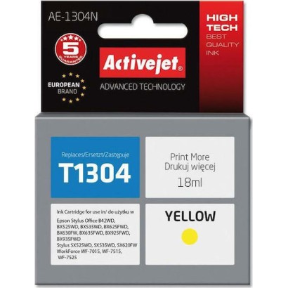 Active Jet Συμβατό Μελάνι Εκτυπωτή InkJet Epson T1304 18ml Κίτρινο 1τμχ