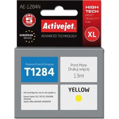 Active Jet Συμβατό Μελάνι Εκτυπωτή InkJet Epson T1284 13ml Κίτρινο 1τμχ