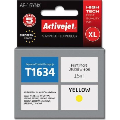 Active Jet Συμβατό Μελάνι Εκτυπωτή InkJet Epson T1634 15ml Κίτρινο 1τμχ