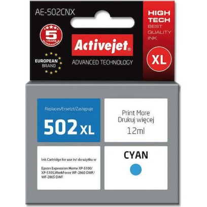 Active Jet Συμβατό Μελάνι Εκτυπωτή InkJet Epson 502XL W24010 12ml Κυανό 1τμχ