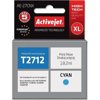 Active Jet Συμβατό Μελάνι Εκτυπωτή InkJet Epson 27XL T2712 18.2ml Κυανό 1τμχ