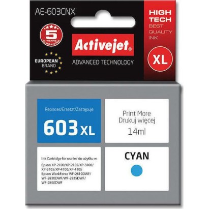 Active Jet Συμβατό Μελάνι Εκτυπωτή InkJet Epson 603XL C13T03A24 14ml Κυανό 1τμχ