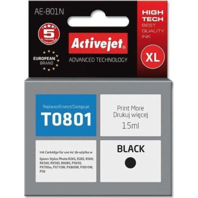 Active Jet Συμβατό Μελάνι Εκτυπωτή InkJet Epson T0801 15ml Μαύρο 1τμχ