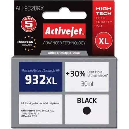 Active Jet Συμβατό Μελάνι Εκτυπωτή InkJet HP 932XL CN053AE 30ml Μαύρο
