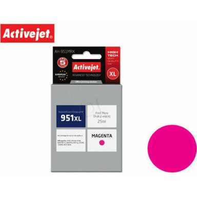Active Jet Συμβατό Μελάνι Εκτυπωτή InkJet HP 951XL CN047AE 1500 Σελίδων 25ml Ματζέντα 1τμχ