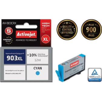 Active Jet Συμβατό Μελάνι Εκτυπωτή InkJet HP 903XL T6M03AE 12ml Κυανό