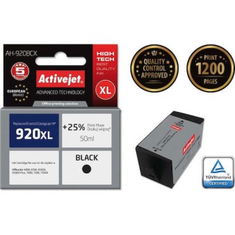 Active Jet Συμβατό Μελάνι Εκτυπωτή InkJet HP 920XL CD975AE 50ml Μαύρο 1τμχ
