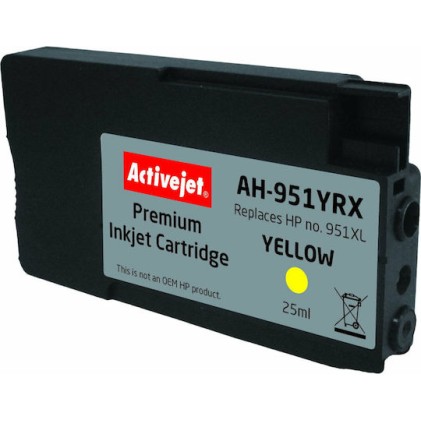 Active Jet Συμβατό Μελάνι Εκτυπωτή InkJet HP 951XL CN048AE 25ml Κίτρινο