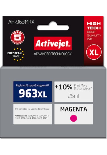 Active Jet Συμβατό Μελάνι Εκτυπωτή InkJet HP 963XL 3JA28AE 1760 Σελίδων 25ml Ματζέντα 1τμχ