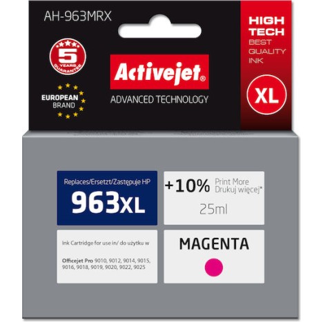 Active Jet Συμβατό Μελάνι Εκτυπωτή InkJet HP 963XL 3JA28AE 1760 Σελίδων 25ml Ματζέντα 1τμχ