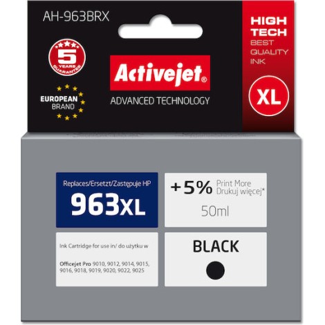 Active Jet Συμβατό Μελάνι Εκτυπωτή InkJet HP 963XL 3JA30AE 2100 Σελίδων 50ml Μαύρο 1τμχ