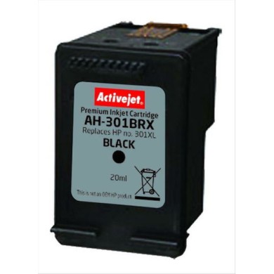 Active Jet Συμβατό Μελάνι Εκτυπωτή InkJet HP 301XL CH563EE 670 Σελίδων 20ml Μαύρο 1τμχ