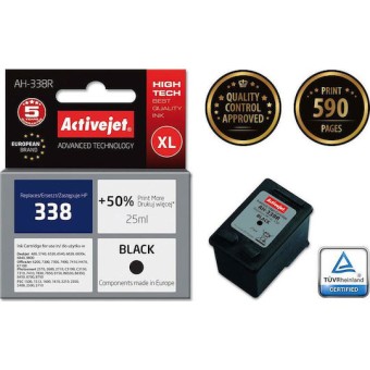 Active Jet Συμβατό Μελάνι Εκτυπωτή InkJet HP 338 C8765EE 25ml Μαύρο 1τμχ