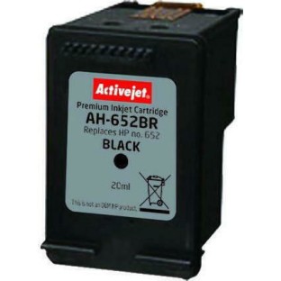 Active Jet Συμβατό Μελάνι Εκτυπωτή InkJet HP 652 F6V25AE 650 Σελίδων 20ml Μαύρο 1τμχ