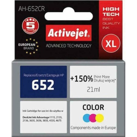 Active Jet Συμβατό Μελάνι Εκτυπωτή InkJet HP 652 F6V24AE 500 Σελίδων 21ml Πολλαπλό (Color) 1τμχ