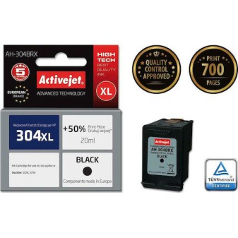 Active Jet Συμβατό Μελάνι Εκτυπωτή InkJet HP 304XL N9K08AE 300 Σελίδων 20ml Μαύρο 1τμχ