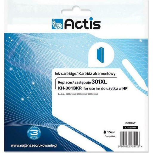 Actis Συμβατό Μελάνι Εκτυπωτή InkJet HP 301XL CH563EE 20ml Μαύρο