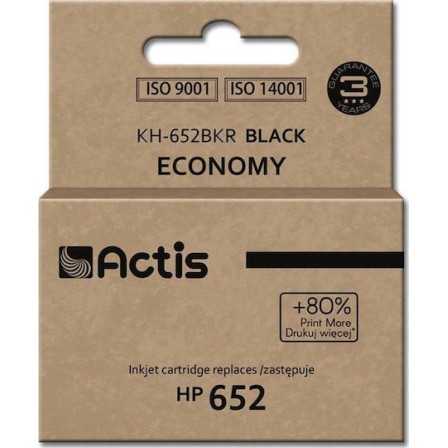 Actis Συμβατό Μελάνι Εκτυπωτή InkJet HP 652 F6V25AE 15ml Μαύρο 1τμχ