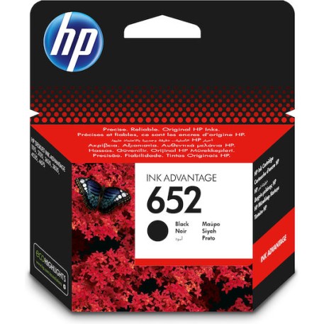 HP 652 Γνήσιο Μελάνι Εκτυπωτή InkJet Μαύρο (F6V25AE)