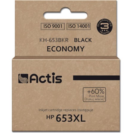 Actis Συμβατό Μελάνι Εκτυπωτή InkJet HP 653XL 3YM75AE 575 Σελίδων 20ml Μαύρο 1τμχ