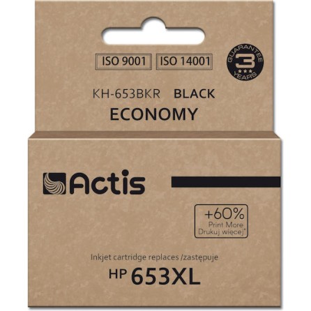 Actis Συμβατό Μελάνι Εκτυπωτή InkJet HP 653XL 3YM75AE 575 Σελίδων 20ml Μαύρο 1τμχ