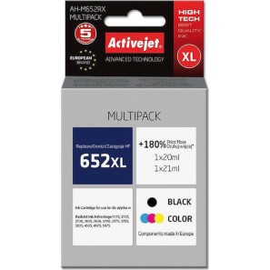 Active Jet Πακέτο Συμβατών Μελανιών Εκτυπωτή InkJet HP 652XL F6V24AE 20ml Πολλαπλό (Color) / Μαύρο 2τμχ