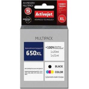 Active Jet Πακέτο Συμβατών Μελανιών Εκτυπωτή InkJet HP 650XL CZ102AE/CZ101AE 20ml Πολλαπλό (Color) / Μαύρο 2τμχ