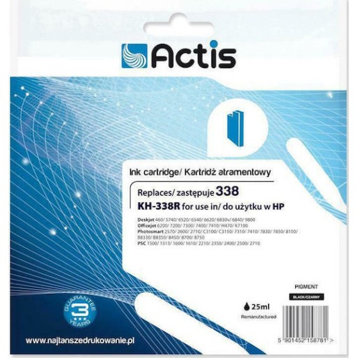 Actis Συμβατό Μελάνι Εκτυπωτή InkJet HP 338 C8765EE 15ml Μαύρο