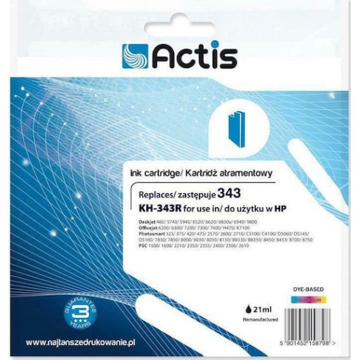 Actis Συμβατό Μελάνι Εκτυπωτή InkJet HP 343 C8766EE 18ml Πολλαπλό (Color) 1τμχ