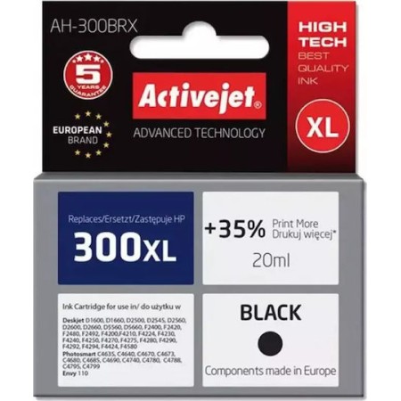 Active Jet Συμβατό Μελάνι Εκτυπωτή InkJet HP 300XL CC641EE 20ml Μαύρο 1τμχ