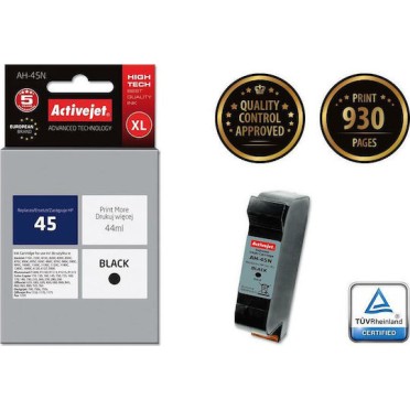 Active Jet Συμβατό Μελάνι Εκτυπωτή InkJet HP 45 51645A 44ml Μαύρο 1τμχ