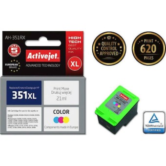 Active Jet Συμβατό Μελάνι Εκτυπωτή InkJet HP 351XL CB338EE 21ml Πολλαπλό (Color) 1τμχ