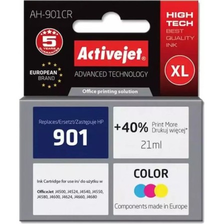 Active Jet Συμβατό Μελάνι Εκτυπωτή InkJet HP 901 CC656AE 500 Σελίδων 21ml Πολλαπλό (Color) 1τμχ
