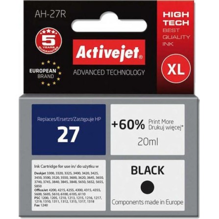 Active Jet Συμβατό Μελάνι Εκτυπωτή InkJet HP 27 C8727A 20ml Μαύρο 1τμχ