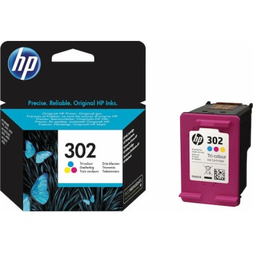 HP 302 Γνήσιο Μελάνι Εκτυπωτή InkJet Πολλαπλό (Color) (F6U65AE)