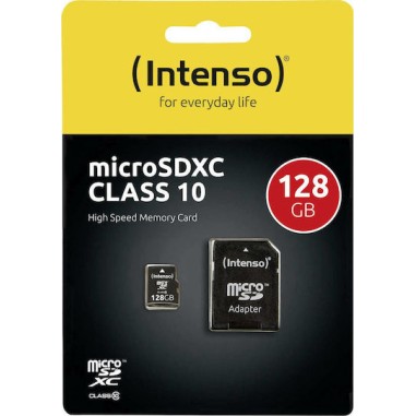 Intenso microSDXC 128GB Class 10 με αντάπτορα