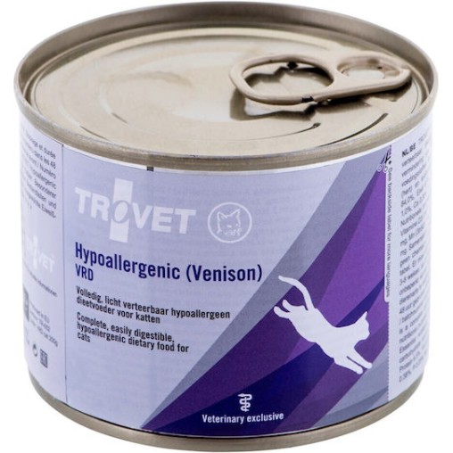 Trovet Hypoallergenic VRD Υγρή Τροφή για Ενήλικες Γάτες σε Κονσέρβα με Ελάφι χωρίς Γλουτένη 200gr