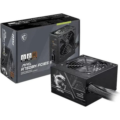 MSI MAG A750BN 750W Μαύρο Τροφοδοτικό Υπολογιστή Full Wired 80 Plus Bronze