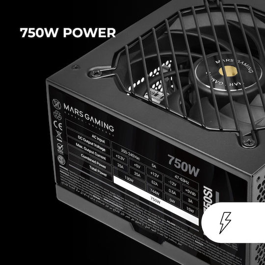 Mars Gaming MPB750SI 750W Μαύρο Τροφοδοτικό Υπολογιστή Full Wired 80 Plus Bronze