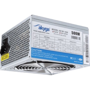 Akyga AK-B1-500 500W Γκρι Τροφοδοτικό Υπολογιστή Full Wired