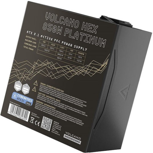 Modecom Volcano Hex 850W Μαύρο Τροφοδοτικό Υπολογιστή Full Modular 80 Plus Platinum