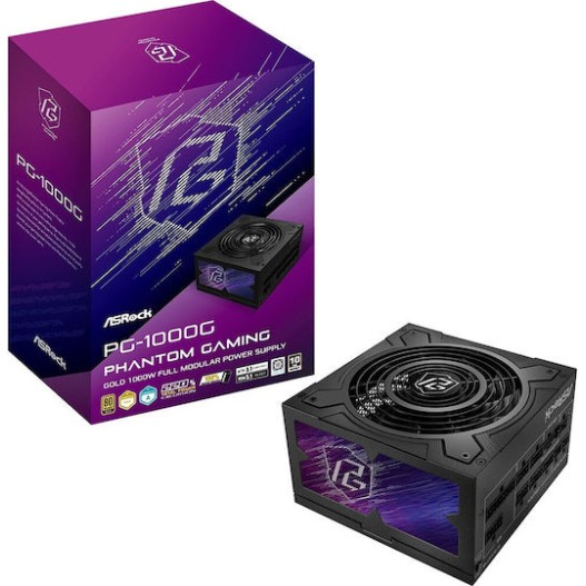 ASRock Phantom Gaming PG-1000G 1000W Μαύρο Τροφοδοτικό Υπολογιστή Full Modular 80 Plus Gold