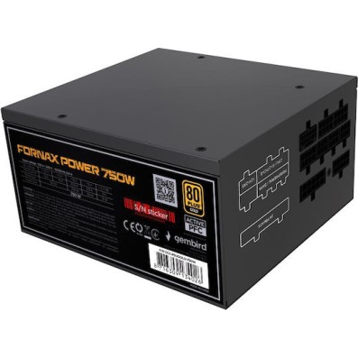 Gembird 750W Μαύρο Τροφοδοτικό Υπολογιστή Full Wired (CCC-PSUGOLD-750W)